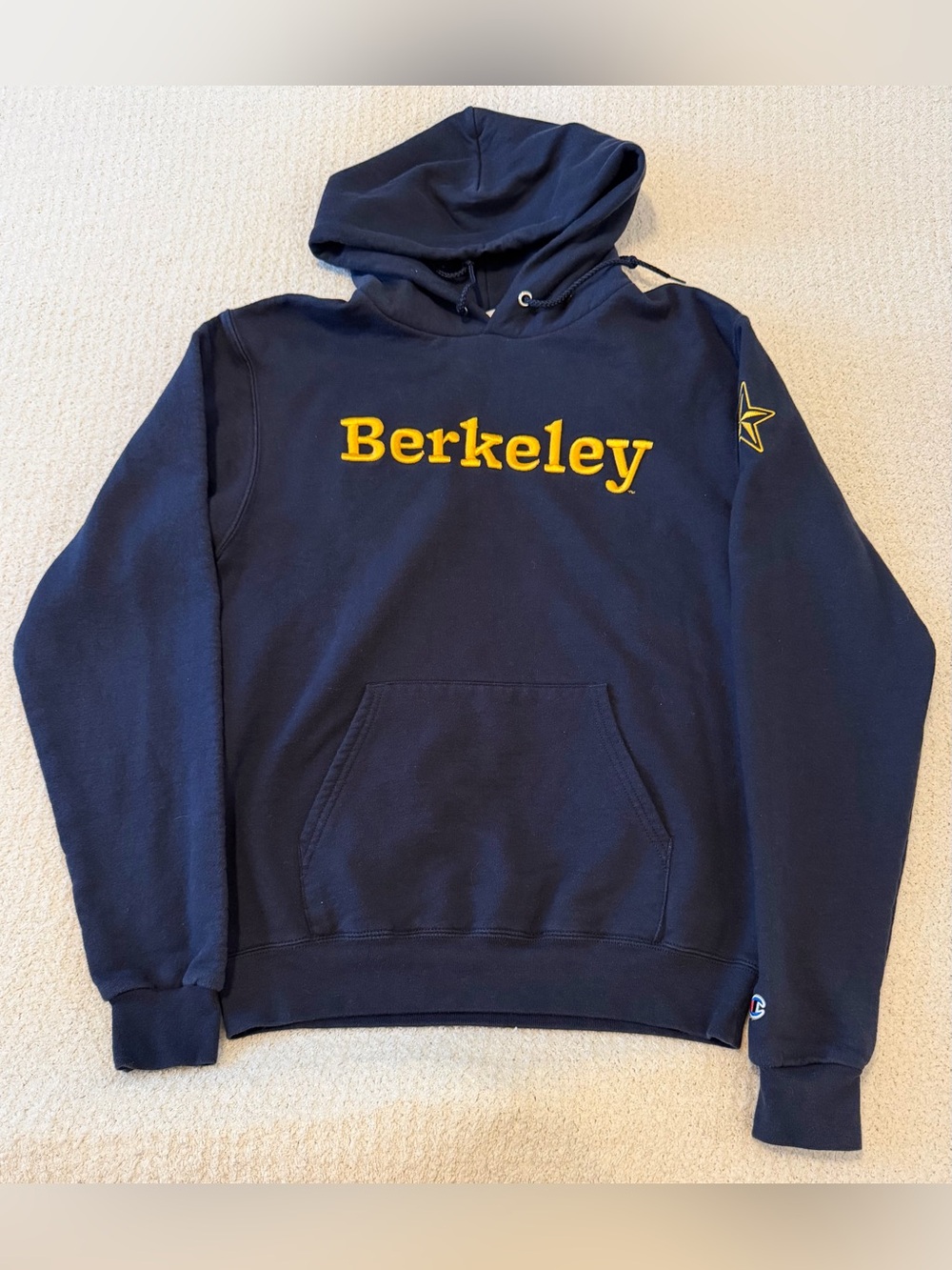 Champion UC Berkeley Golden Bears Navy Blue Hoodie Sweatshirt Size Small